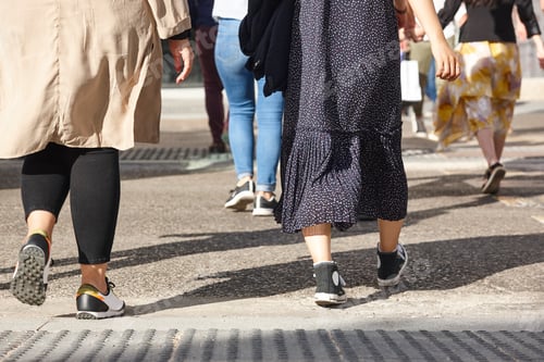 Preview: People crossing the street. Walking in the city. Pedestrian