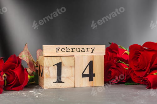 Preview: February 14 on calendar and decorations for Valentine's Day