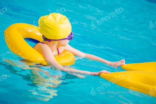 Preview: Caucasian Girl Learning How To Swim