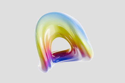 Preview: Colorful glossy 3D torus abstract shape