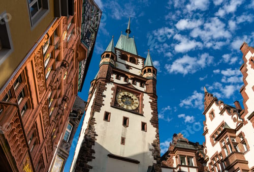 Preview: Beautiful view of the Martinstor gate in Freiburg, Germany