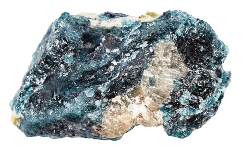 Preview: raw grandidierite mineral isolated on white