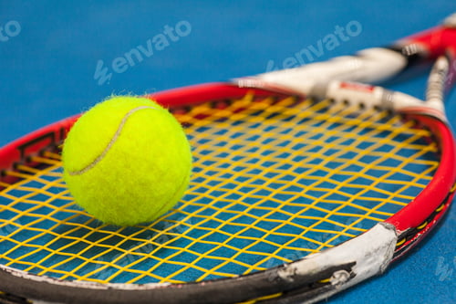 Preview: The Tennis Ball On A Tennis Court