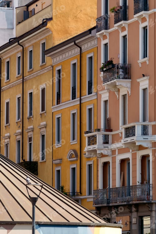 Preview: Historic buildings in piazza Gramsci at Milan, Italy