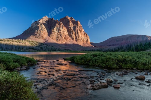 Preview: Beautiful natural view of Red castle lake and Red Castle in the Uinta Mountains