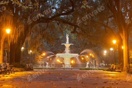Preview: Historic Forsyth Park Fountain Savannah Georgia US