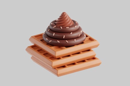 Preview: Stack of waffles with chocolate dessert