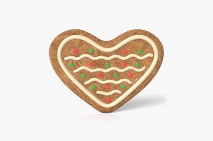 Preview: Heart Gingerbread Cookie with Sprinkles