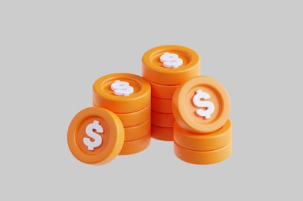 Preview: Stacks of orange money coins