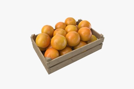 Preview: Fresh Grapefruits in Rustic Wooden Crate