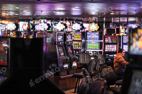 Preview: Casino slot machine hall at a historic hotel in Downtown Las Vegas.