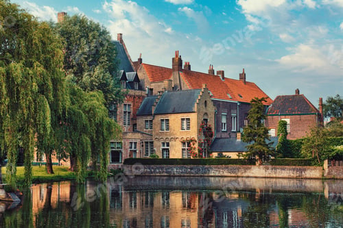 Preview: Canal and old houses. Bruges Brugge , Belgium