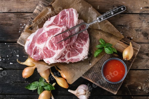 Preview: Raw meat pork steak