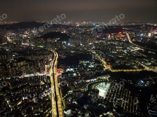 Preview: Modern city buildings with interchange overpass in shenzhen city,China