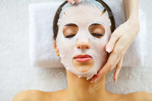Preview: Beautiful Young Woman Has Mask on Face.