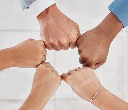 Preview: Hands of business people in circle for support in meeting, trust in team success and community in c