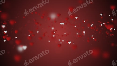 Preview: Red Heart Bokeh Background. Valentines Day Texture.