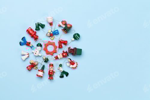 Preview: Christmas greeting card with wooden decor