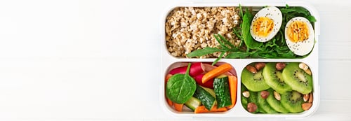 Preview: Concept healthy food and sports lifestyle. Vegetarian lunch.