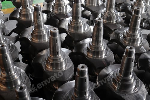 Preview: New engine crankshaft. Spare part.