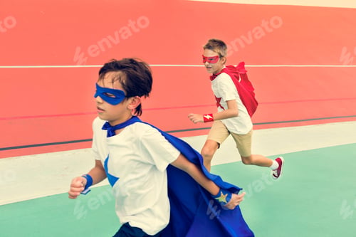 Preview: Superheroes Boys Running Competition Exercise Concept