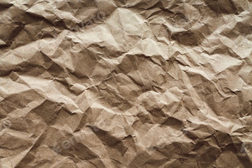 Preview: Crumpled paper texture, brown recycled paper abstract background