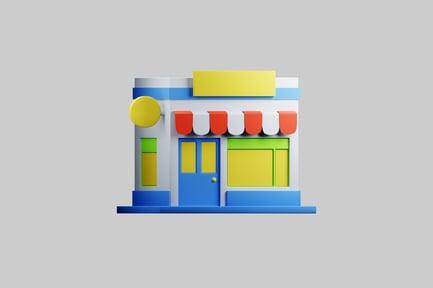 Preview: Cartoon storefront with awning facade