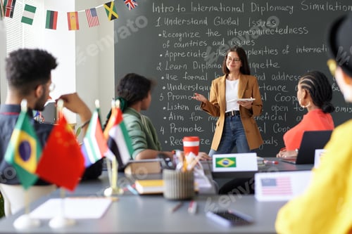 Preview: Teacher explaining material to students at lesson