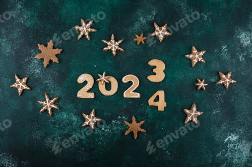 Preview: New Year composition with 2024 number