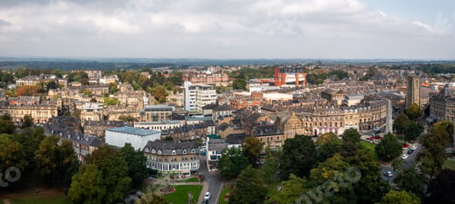 Preview: Aerial view of the Victorian architecture of Harrogate Town centre at The Montpelier Quarter