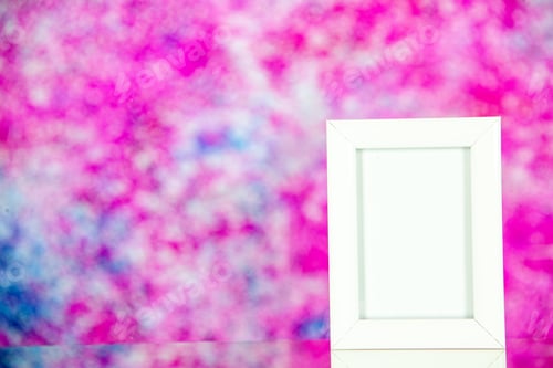 Preview: front view white picture frame on light-pink background family color gift present portraits shoot