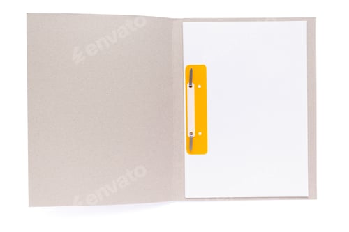 Preview: Paper folder and blank sheet isolated at white background