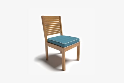 Preview: Wooden chair with blue cushion