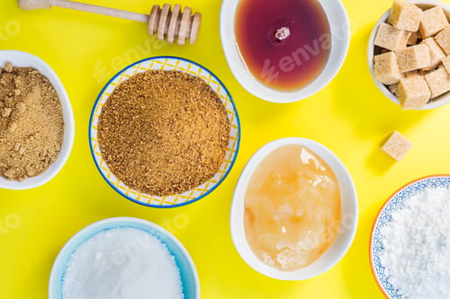 Preview: Different Kinds of Sugar and Sweeteners in the Bowls