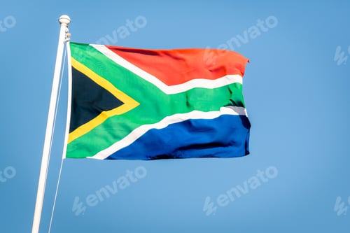 Preview: South african flag on a blue sky