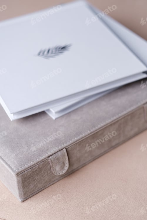 Preview: There is a photo book wrapped in a gray cloth in the box. the concept of creating fantasy books