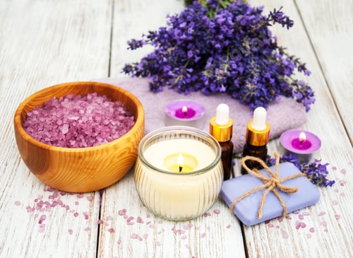 Preview: Spa products with lavender flowers