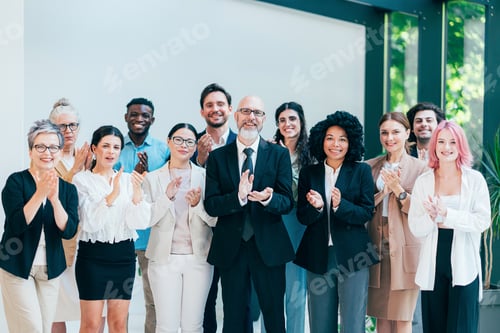 Preview: Businessmen and businesswomen making a corporate party
