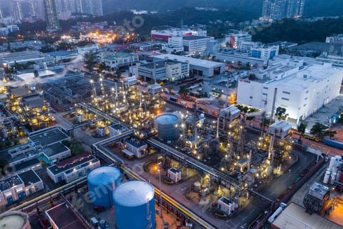 Preview: Tai Po, Hong Kong 19 May 2019: Tai Po Industrial district at night