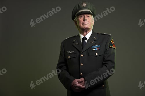 Preview: Us Military General In Uniform. Studio Portrait.