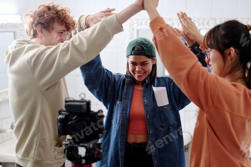Preview: Celebrating Success During Filming Session with Friends