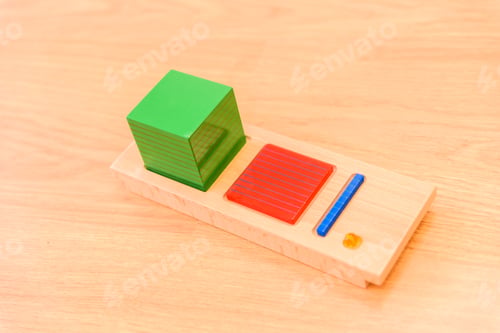 Preview: Montessori material inside a classroom of a children's school.