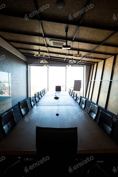 Preview: An empty modern conference room with conference table in office