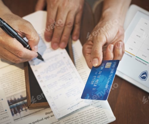 Preview: Senior Couple Paying Bill Concept