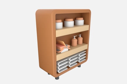 Preview: Bathroom Storage Cabinet 3D Illustration