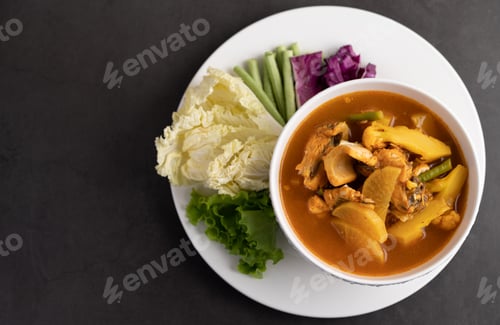 Preview: Yellow Curry with Snakehead Fish, Thai food