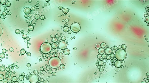 Preview: Abstract Colorful Food Oil Drops Bubbles and spheres Flowing on Water Surface