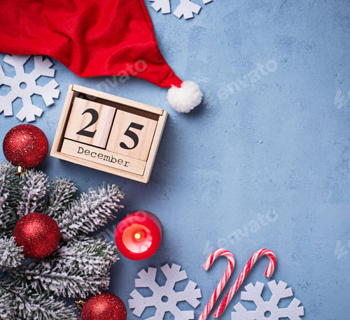 Preview: Christmas background with wooden calendar