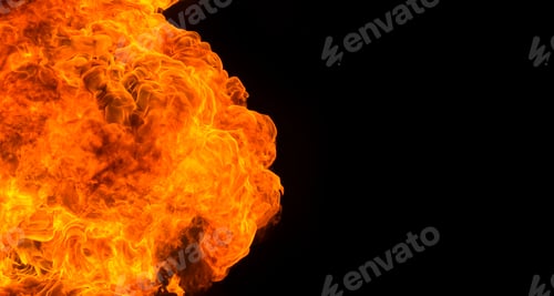 Preview: Fire flame explosion on black background