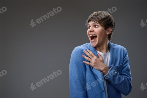 Preview: shocked man with surprise expression and excited face